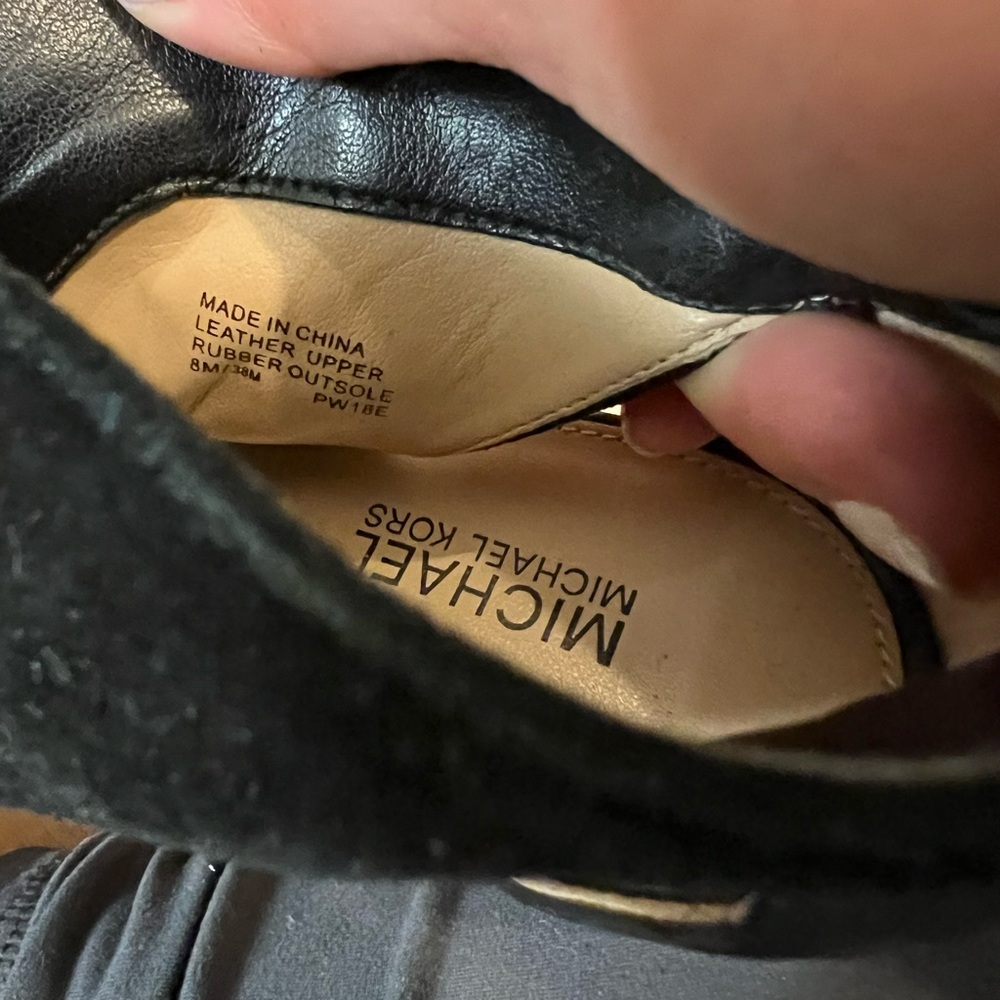 MK 8M leather sexy black peep toe heels - Picture 4 of 6